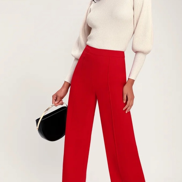 Never worn: Opportune Moment Red Wide Leg Trouser Pants - Picture 2 of 6